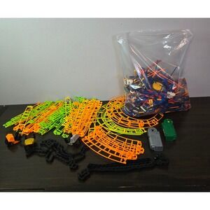KNEX Roller Coaster Building Set Bulk Lot Track Motors Cars Rods Connectors